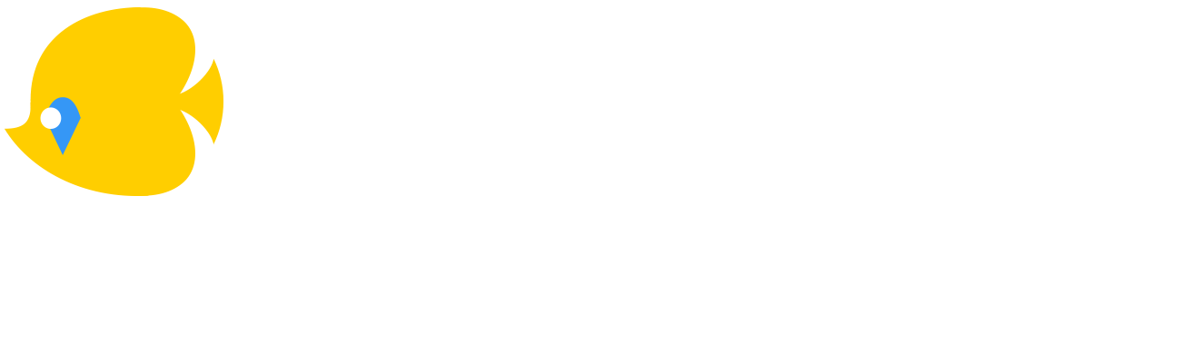 logo a yellow butterfly fish with the name blue coral learning
